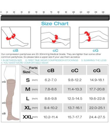 Shop Medical Compression Tights for Women - 20-30 mmHg Opaque Support Hose for Varicose Veins & Edema - Footless Beige - Buy Online on GoSupps.com