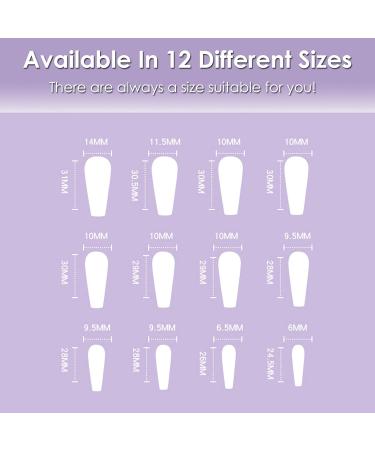 Coffin False Nails Long 24Pcs Black French Fake Nails with Flame Design - Nail Glue Included | Ballerina Stick-on Nail Art for Women and Girls - Buy Online on GoSupps.com