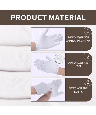 Soft White Gloves White Cotton Moisturizing Gloves 12 Pairs White Works Glove Resuable for Gardening Gloves Jewellery Inspection - Buy Online on GoSupps.com
