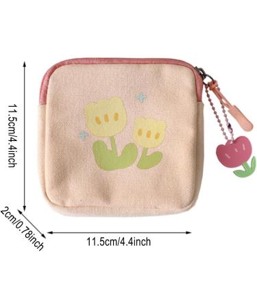 Pink Flower Pattern Pad Pocket & Organizer Bag | Feminine Product Holder for Periods Tampons & Panty Liners - YouMing - Buy Online on GoSupps.com