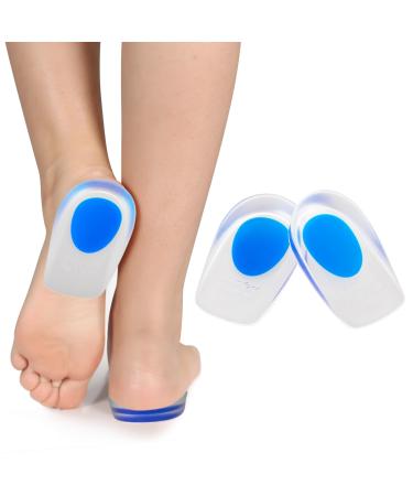 WLLHYF Gel Heel Cups Silicone Gel Heel Pads Plantar Fasciitis Inserts Heel Lifts Shoe Inserts Comfort Cushion Insoles for Women Men Heel Pain Shock Absorbing Support Plantar Fasciitis S(10.5cm)