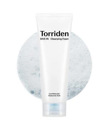 Torriden DIVE-IN Cleansing Foam Face Wash 5.07 fl oz  Hydrating Daily Facial Cleanser for All and Sensitive Skin  with Hyaluronic Acid  Panthenol  Allantoin | Vegan and Cruelty Free Korean Skin Care Pack of 1