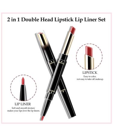 Boobeen 2 in 1 Double Head Lipstick & Lip Liner Set | Matte Velvet Lipgloss & Creamy Lip Pencil for Women - Long-Lasting, Non-Smudge (04) - Buy Online on GoSupps.com