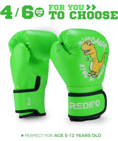 Redipo Kids Boxing Gloves - Youth Training Gloves for Boys and Girls, Green 4oz - Ages 3-15 | Punching Bag, Kickboxing, MMA, Thai Mitts | Sparring Gloves - Buy Online on GoSupps.com
