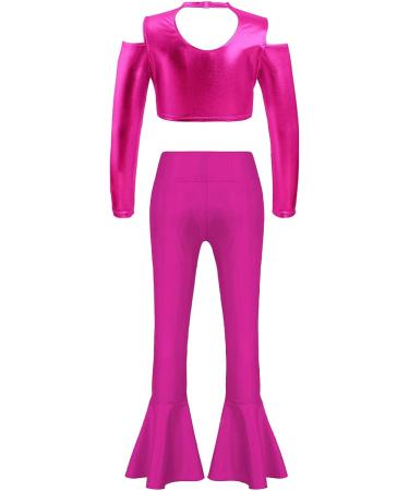 Loloda Kids Metallic Flare Pants Set - Pink Athletic Leggings for Girls, 14 Years - Buy Online on GoSupps.com