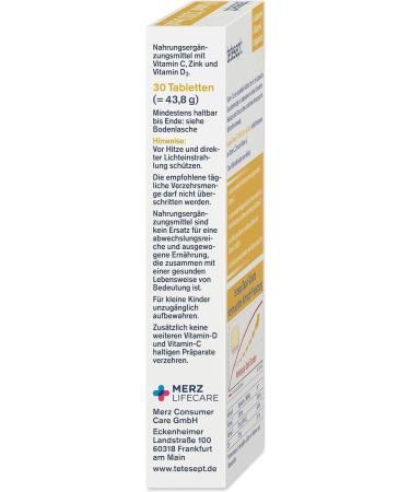 Teteseept Vitamin C 1200 + Zinc + D3 Immune Support Dietary Supplement | 5 x 30 Tablets for Cell Protection & Bone Health Buy Internationally - Buy Online on GoSupps.com