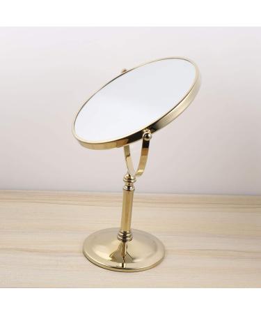 Shop Lurrose Vintage Golden Desktop Make-Up Mirror | 5x Magnification Double-Sided & 360-Degree Rotation - Perfect for Home Use (8 Inch) - Buy Online on GoSupps.com