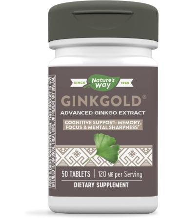 Nature's Way Ginkgold, 60 mg per serving, 50 Tablets 50 Count (Pack of 1)