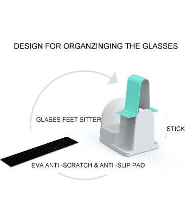 Sciuu Glasses Sunglasses Holder - 2 Pieces Wall Bracket Desk Stand Car Holder for Eyewear Storage Organizer - 3M Adhesive - White - Buy Online on GoSupps.com