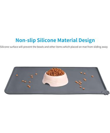 Buy AUDWUD Silicone Waterproof Pet Feeding Mat - Anti-Slip Dog & Cat Bowl Mat 61x41 cm Gray | International Shipping - Buy Online on GoSupps.com