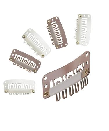 100 Pieces Wig Clips - Light Brown & Cream Tress Clips for Wigs & Hats | Durable U-Shape Metal Snap-Clip Fasteners - Buy Online on GoSupps.com