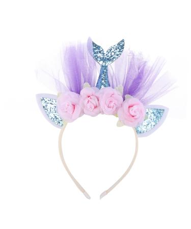 minkissy Hair Bands Mermaid Costume Mermaid Hair Accessories Hair Accessory for Girls Fish Tail Headband Beach Wedding Hairband Hair Ties for Kids Hair Ring Child European and American