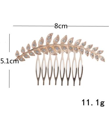 Yheakne Crystal Bridal Hair Comb Gold Rhinestone Leaf Hair Piece Wedding Headpieces Bride Side Comb Wedding Hair Accessories for Bride and and Bridesmaids (Gold) - Buy Online on GoSupps.com