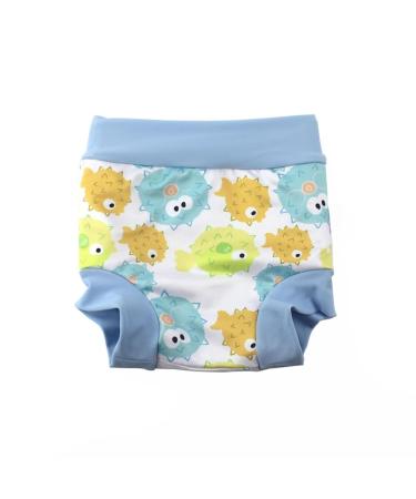 BabyPreg baby child swimming letters cover diaper with high waist abdominal protection bathing shorts (light blue 0-2 years) light blue 0-2 years (1 Pack)