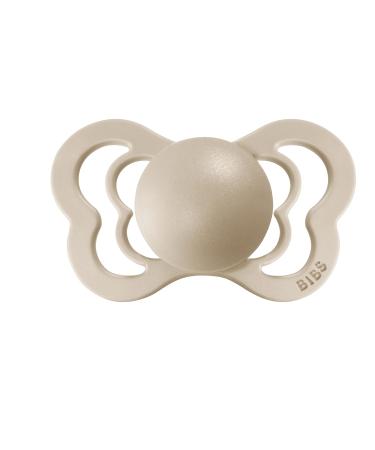 BIBS Couture Collection Pacifiers | BPA-Free Baby Soothers from Denmark | Set of 2 Vanilla/Dark Oak & Transparent | Size 0-6 Months - Buy Online on GoSupps.com