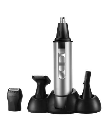 4 in 1 Nose Hair Trimmer for Men Battery Powered Nose and Ear Trimmer Clipper Waterproof Eyebrow & Facial Hair Trimmer for Travel Bathroom Camping Razor