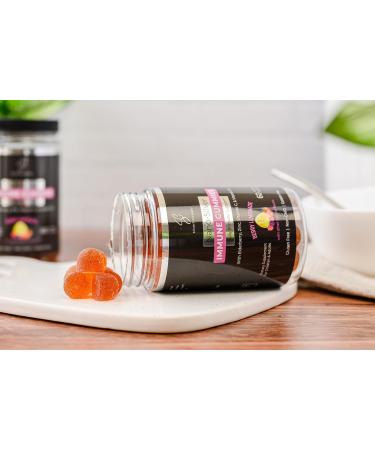 Immune Gummies - Sambucus Elderberry - Vitamin C & D - Zinc - Save Your Sick Days - Kids & Adults - Safe Ages 4 & Up - Nano Colloidal Silver - Gluten & Gelatin Free Non-GMO - Berry Lemonade - 60 Count - Buy Online on GoSupps.com