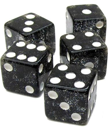 Black PU Leather Dice Cup Set with Storage Compartment + 5 Transparent Dice - Gift Boxed (Black Glitter) - Buy Online on GoSupps.com