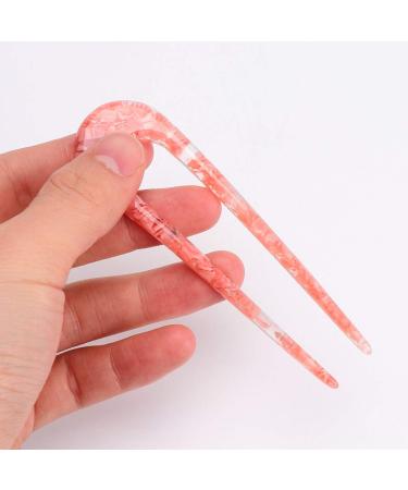 Frcolor 2-Piece U-Form Hair Forks | Elegant Hair Jewelry for Women & Girls | Perfect for Daily Wear & Christmas Festival Gifts | Pink & Red Costumes - Buy Online on GoSupps.com