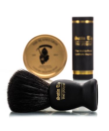 Satin Tip Black Synthetic Shave Brush & Smolder Soap Kit - Premium Shaving Essentials for an Effortless Grooming Experience | International Shipping Available - Buy Online on GoSupps.com