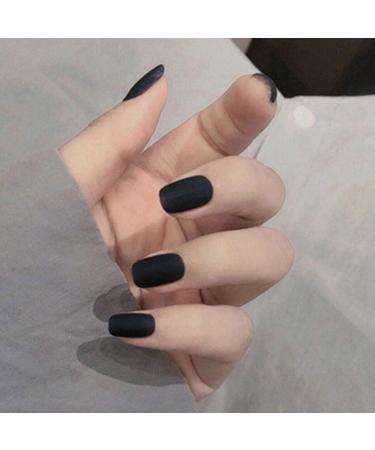 Handcess Black Ballerina Press-On Nails | Matte Fake Full Cover Nail Tips for Women & Girls - Ship Worldwide - Buy Online on GoSupps.com