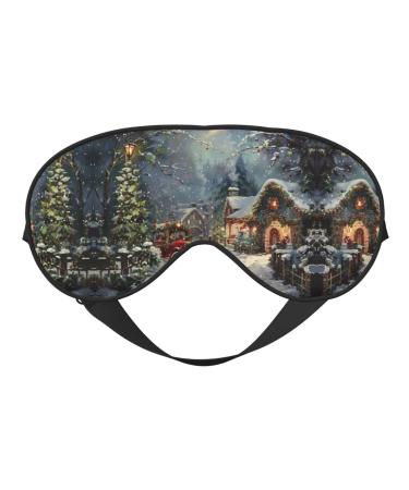 Xmas Print Double-Sided Eye Mask Soft and Light Blocking for Enhancing Sleep Quality