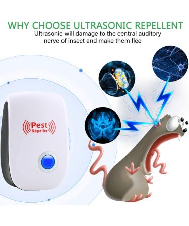 6-Pack Ultrasonic Pest Repeller - Electronic Plug-in Sonic Control for Bugs, Roaches, Insects, Mice, Spiders, Mosquitoes - Buy Online on GoSupps.com