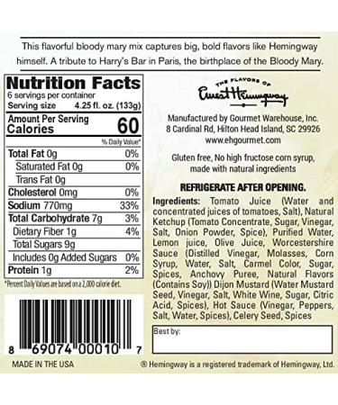 Ernest Hemingway Bloody Mary Mix 25.3 Fl oz 2 Pack - Premium Flavors - Buy Online on GoSupps.com