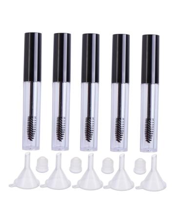 Outanaya 5pcs Eyelash Brush Tube Empty Lash Tube Clear Mascara Tube Empty Eyelashes Tube Empty Tube Black