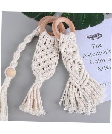 Safigle Cotton Baby 6-Piece Set | Wooden Bite Toys & Teething Sticks | Handmade Infant Pacifiers | Natural Beech Cotton Rope - Buy Online on GoSupps.com