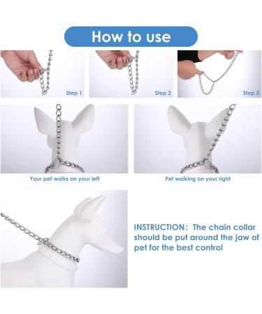 TIESOME Dog Chain Collar Pet Adjustable Metal Chain Collar Row Neck Leash Gear Choke Chain Heavy Duty Walking Training for Small Medium Large Dogs (55cm) - Buy Online on GoSupps.com
