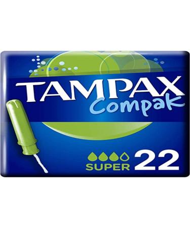 Tampax Compak  Tampons with Plastic Applicator x 22  Super
