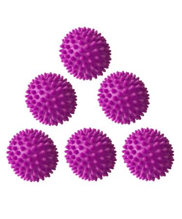 Reusable Dryer Balls for Laundry Anti-Static for Fabric Softener 6 Pack (Purple-Red) Red-Violet
