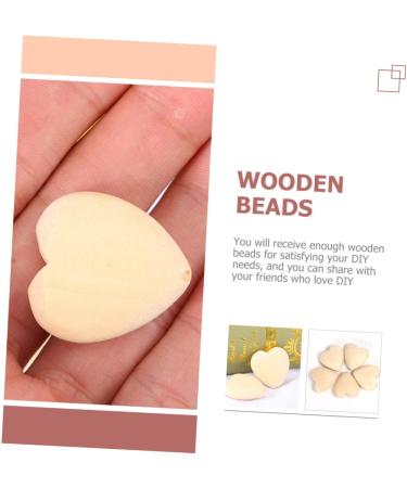 Ibasenice 150 pcs Peach Herz Wooden Beads Unfinished Heart Beads for Tinkering Garland Production & Child Amulets - Buy Online on GoSupps.com