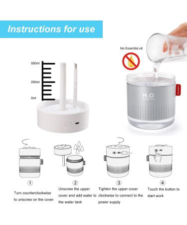 500ML Cool Mist Humidifier for Plants - Quiet Air, Two Modes, Night Light, Auto-Off - Grey - Buy Online on GoSupps.com