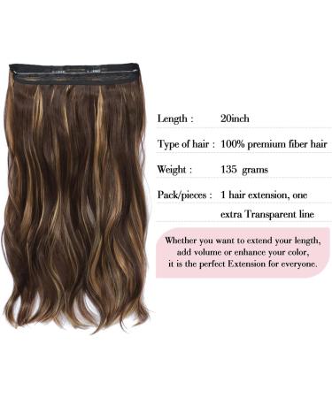 Invisible Wire Hair Extensions 20 Inch Wavy Chocolate Brown to Caramel Blonde - Synthetic Hair Pieces for Women - Buy Online on GoSupps.com