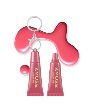Amuse SEOUL Care Tint Lip Balm Keyring (05 Rose Me) | Hydrating Lip Balm + Keychain Rice Extract & Multi-Peptide Complex Clear Glossy Finish | 0.21 oz
