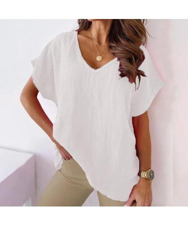 Ganfancp Women Loose Fit Cotton Linen T-Shirt - Black, X-Large - Buy Online on GoSupps.com