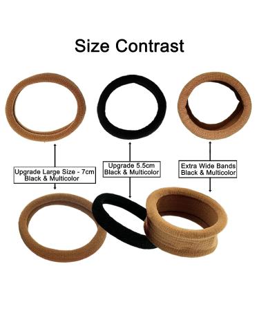 20 Pieces BETITETO Thick Hair Ties Seamless Ponytail Holders for Curly Hair - Cotton Stretch Hair Elastics in Upgrade Multicolor (Pack of 20) - Buy Online on GoSupps.com