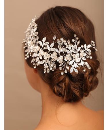 YERTTER Wedding Bridal Flower Vine Rhinestone Headband - Gold - Buy Online on GoSupps.com