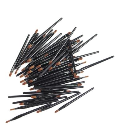 ISKYBOB 50 Pieces Black Disposable Lip Brushes Lipstick Gloss Wands Applicator Cosmetic Tools