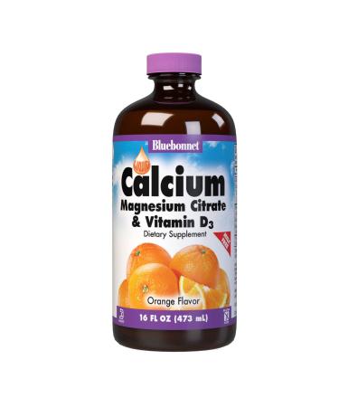 Bluebonnet Nutrition Liquid Calcium Magnesium Citrate Plus Vitamin D3 Natural Orange Flavor 16 fl oz (472 ml)