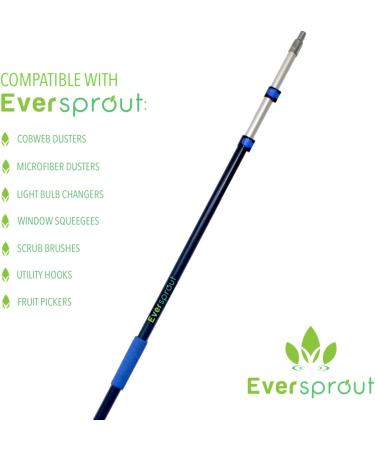 Eversprout 20 Ft Reach Cobweb Duster with 12ft Extension Pole | Medium-Stiff Bristles | Lightweight 3-Stage Aluminum | Indoor & Outdoor Use - Buy Online on GoSupps.com