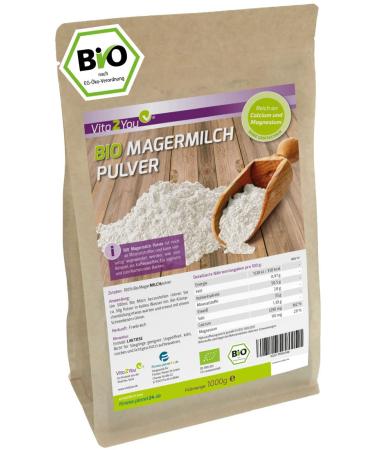 Vita2you organic body milk powder 1000g - 100% organic quality - for baking - coffee white - milk powder for yoghurts - 1kg - Premium quality - Buy Online on GoSupps.com