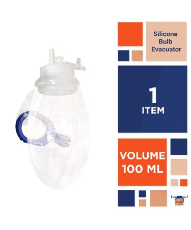EZGOODZ Silicone Bulb Evacuator 100ml - Sterile Leakproof Surgical Drainage Bulb for Post-Operative Wound Collection - Single-Use Reservoir for Body Fluids - Buy Online on GoSupps.com