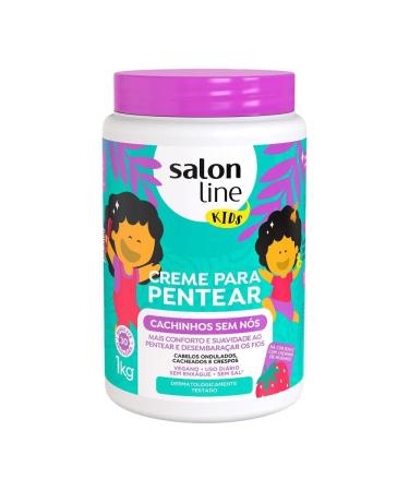 Salon Line - Linha Creme para Pentear (Kids) - Cachinhos Sem Nos 1000 Gr - (Combing Cream (Kids) Collection - Knot Removal Net 35.27 Oz)