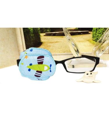 Pure Cotton Reusable Eye Patch Cartoon Amblyopia Eye Patches For Glasses Treat Lazy Eye and Strabismus For Kids Children Vision Care Eye Mask (Left Eye)