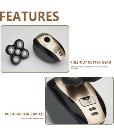 6 in 1 Electric Head Shaver for Bald Men - Premium Bald Head Shaver & Trimmer - Perfect Gifts for Men (Beige - Buy Online on GoSupps.com