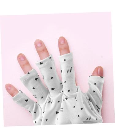Beavorty 2 Pairs Nail Gloves Protective Gloves Guantes Para El Sol De Mujer Nail Building Gel Fingerless Anti UV Glove Gel Manicure UV Gloves UV Lamp Glove for Gel Nails Salon Gloves White 38x13cm - Buy Online on GoSupps.com