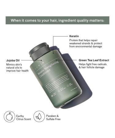 Men's Keratin Strengthening Conditioner 2-Pack | Rehydrate & Strengthen Dry Damaged Hair | Jojoba Oil Formula | Lumin - Buy Online on GoSupps.com